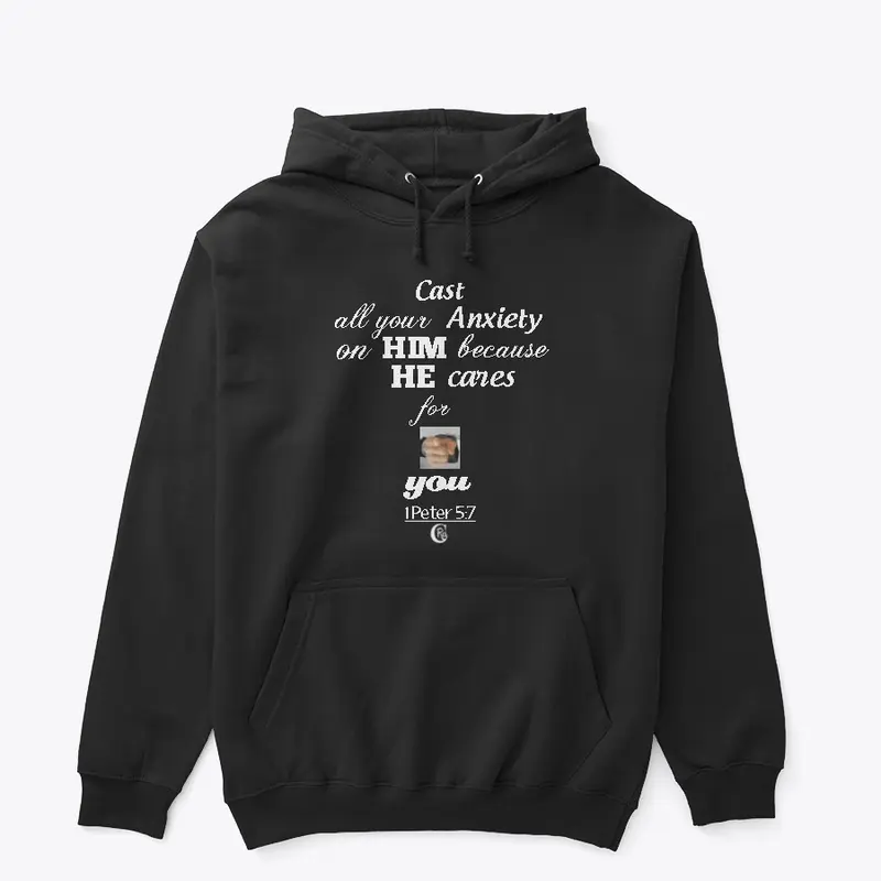 1 Peter 5:7 Black Hoodie